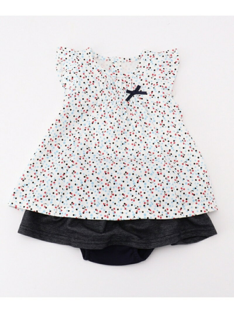 【80-90cm】カモフラージュチェリープリントワンピース+ブルマー2点セット 組曲 KIDS クミキョク マタニティウェア・ベビー用品 ロンパース・カバーオール ブルー【送料無料】[Rakuten Fashion]のサムネイル