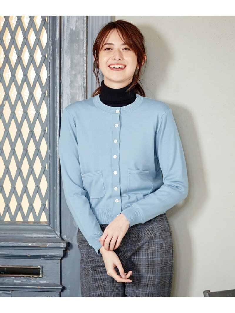 【SALE／50%OFF】【KMKK】ヴィスコースストレッチ カーディガン 組曲 クミキョク トップス カーディガン ブラウン オレンジ グリーン イエロー ネイビー ブルー グレー ホワイト【RBA_E】【送料無料】[Rakuten Fashion]のサムネイル