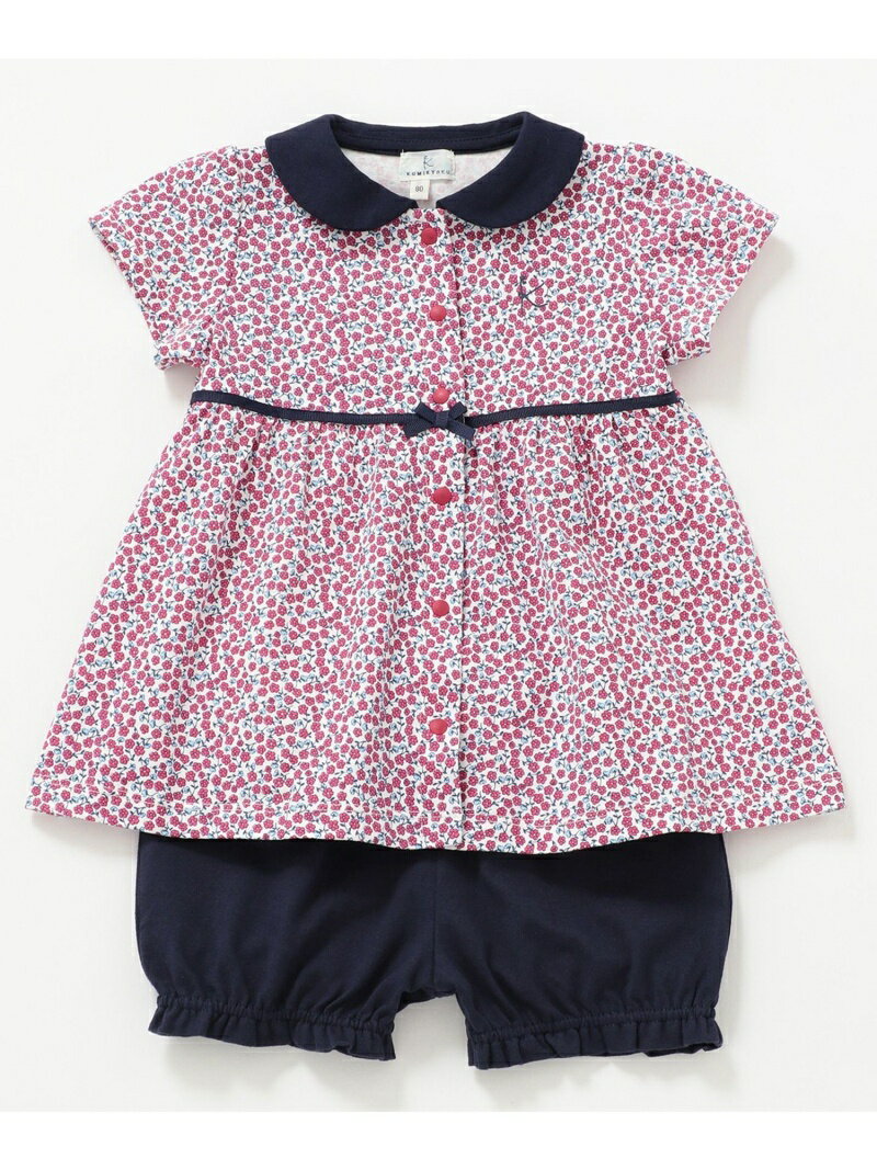 【80-90cm】ユキヤナギプリントワンピース+ブルマ 2点セット 組曲 KIDS クミキョク マタニティウェア・ベビー用品 ロンパース・カバーオール レッド【送料無料】[Rakuten Fashion]のサムネイル