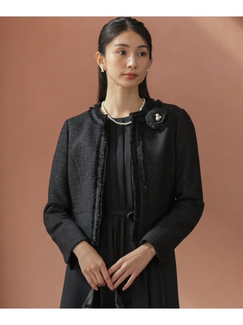 【KUMIKYOKU NAVY】ラメループモールツイード ジャケット 組曲 クミキョク ジャケット・アウター ノー..