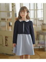 【110-140cm】レーシージャケット&ワンピース セット 組曲 KIDS クミキョク スーツ・フォーマル セットアップスーツ ネイビー ブルー【送料無料】[...