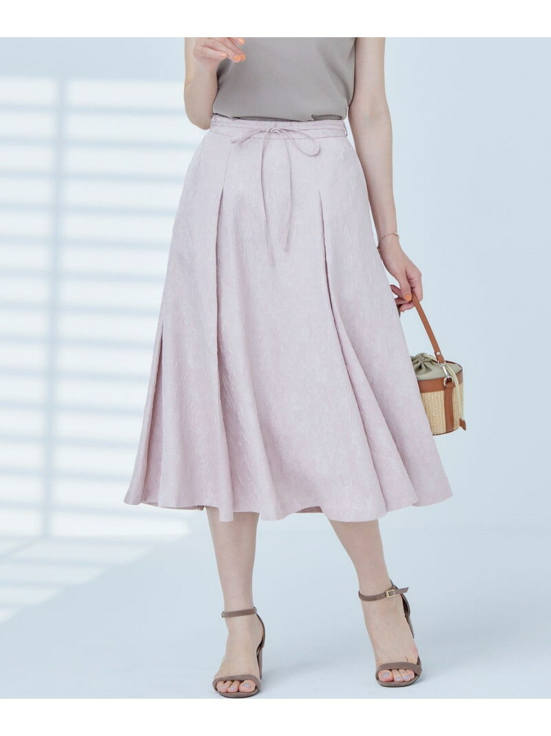 【WEB限定】エアリーフラワージャガード フレアスカート 組曲 クミキョク スカート ロング・マキシスカート ブルー カーキグリーン【送料無料】[Rakuten Fashion]