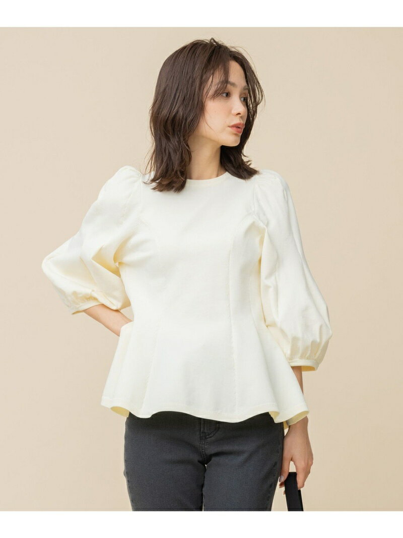 【SALE／50%OFF】【組曲*setsuko sagittaire】ペプラム ニットプルオーバー 組曲 クミキョク トップス ニット ブラック ホワイト【RBA_E】【送料無料】[Rakuten Fashion]のサムネイル