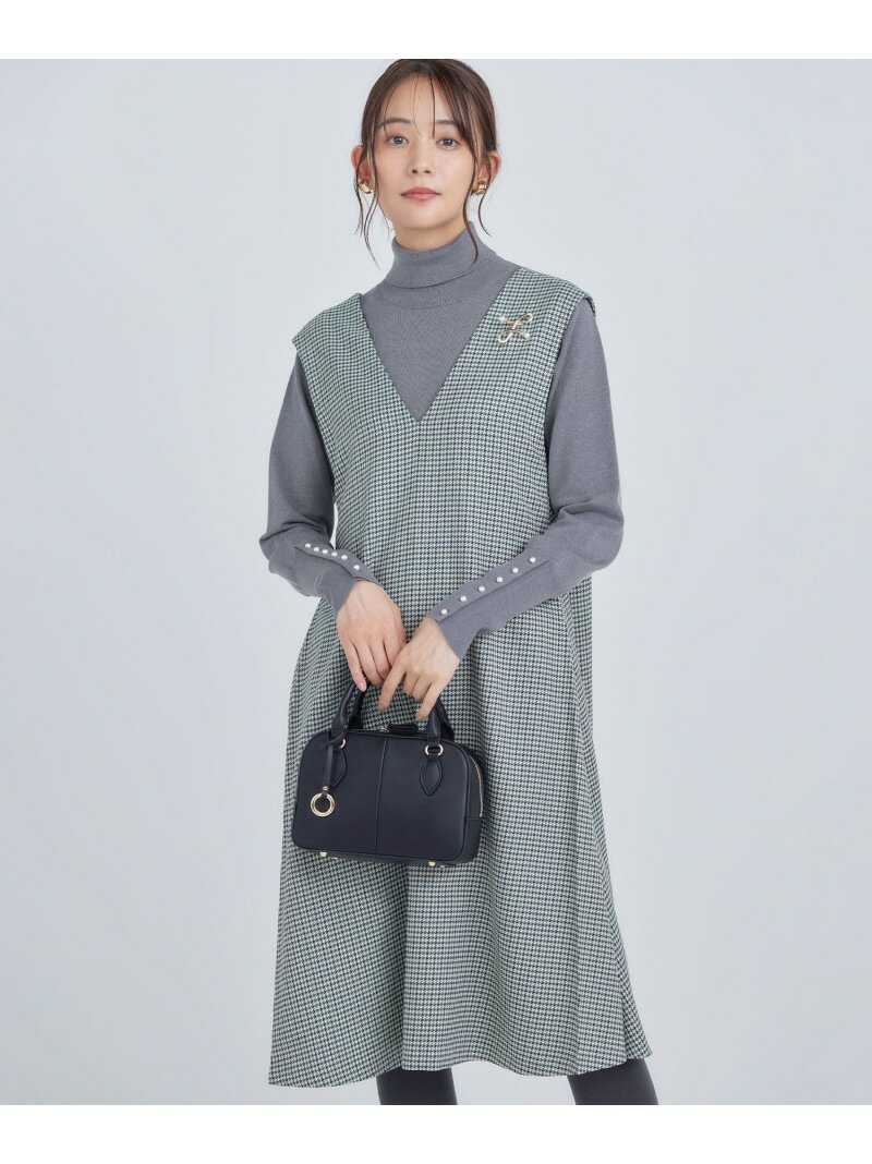 【SALE／50%OFF】チドリツイル ジャンパーワンピース 組曲 L クミキョク ワンピース・ドレス ジャンパースカート グリーン ブラウン【RBA_E】【送料無料】[Rakuten Fashion]