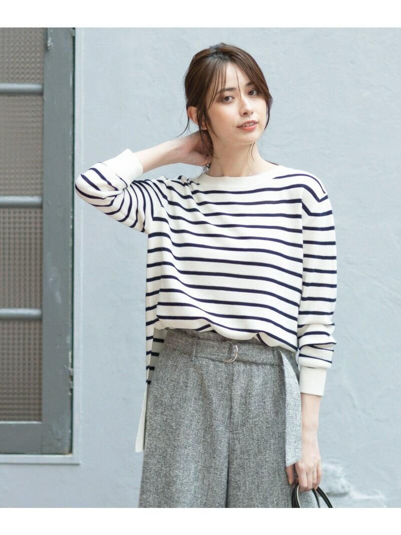 【SALE／50%OFF】【KMKK】ボートネック マリンボーダー ニット 組曲 クミキョク トップス ニット ネイビー グリーン ホワイト イエロー【RBA_E】【送料無料】[Rakuten Fashion]のサムネイル