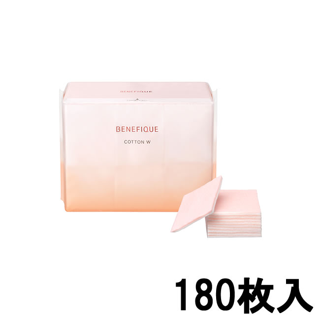【2点買いで精油2本GET!!】 資生堂 ベネフィーク コットン W N 180枚入 [ 化粧コットン 化粧用コットン 化粧雑貨 コスメグッズ 化粧小物 化粧綿 メイク雑貨 メイク道具 ]【 定形外 送料無料 】のサムネイル