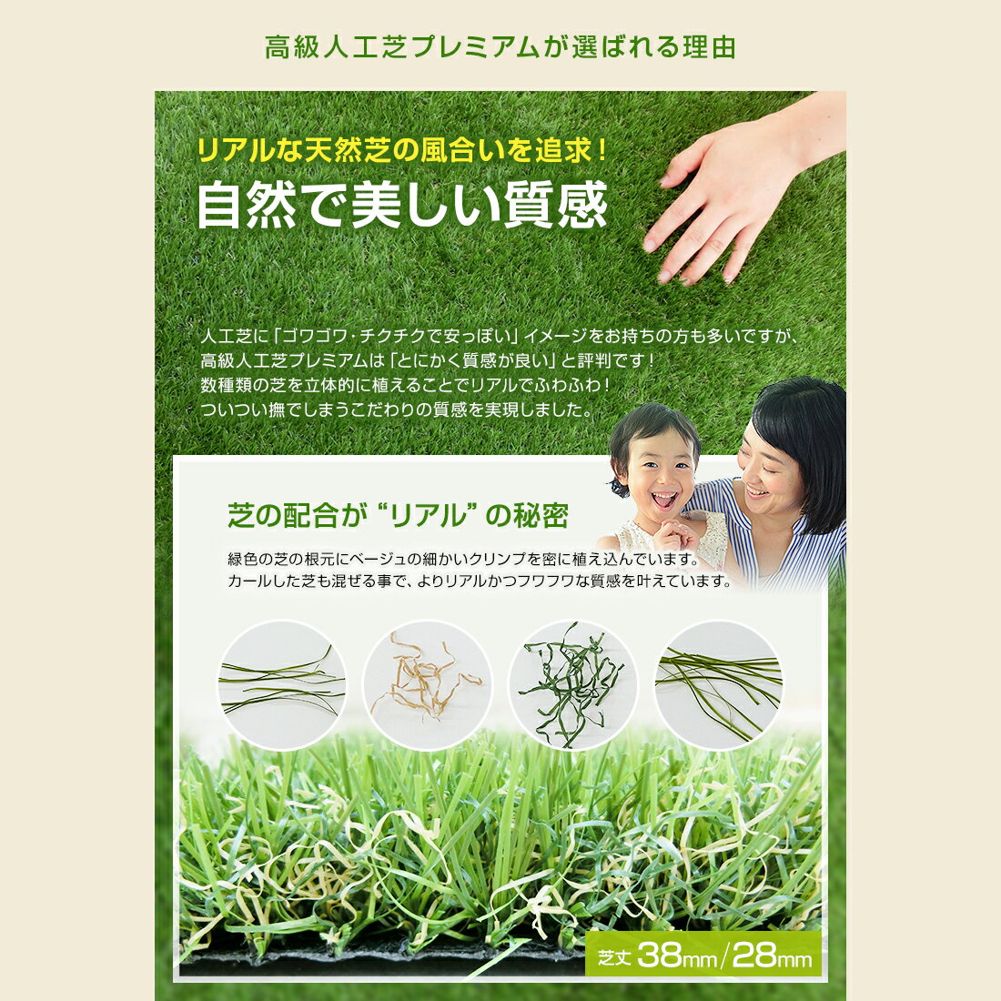 【 宅配便 送料無料 】 人工芝 芝丈 28mm 5mロール(幅1m×長さ5m) ロール マット 芝生 水はけ ゴルフ 屋上 庭 ベランダ テラス バルコニー ガーデニング プレミアムR 【DT】【CID:s0001】【発送日:5営業日以内(土日祝除く)】 3