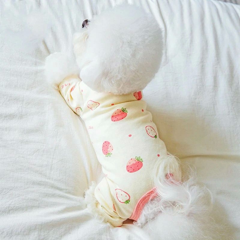 犬用術後服 術後着 術後ウェア お腹守り 袖付き パジャマ つなぎ カバーオール 綿素材 四脚 傷口舐めな..