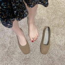 フラット 通気性 ニット スクエアトゥ パンプス 幅広 柔らかい 痛くない ニットパンプス ニットパンプス 軽量 ぺたんこ オフィス メッシュ フラットパンプス フラットシューズ 軽い 甲高 歩きやすい 脱げない 走れる