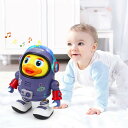 ダンススペースダック 幼児用電気ミュージカルダックおもちゃ 動く 子供向け 音楽這うダック シミュレーションダックおもちゃ インタラクティブな学習と開発のおもち...