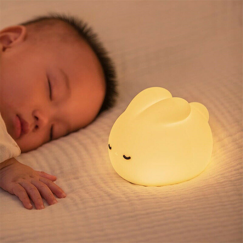 ウサギライト ナイトライト 授乳ライト USB充電 3段階調光 2700k暖色LEDライト タイマーオフ機能 シリ..