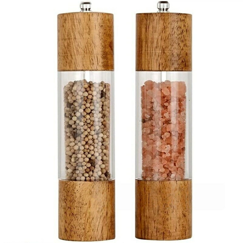 ペッパーミル 手動 木製 【天然オーク木製＆セラミックグラインダー】スパイスミル 胡椒 ミル ブラック..