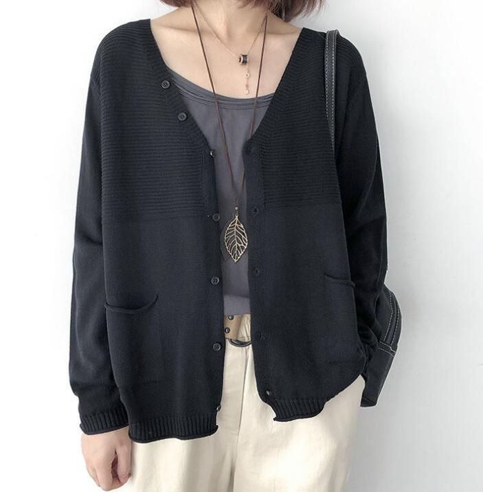【着痩せ カーディガン レディース】洗える 薄手 ニット ゆったり ポケット付き エアコン対策 春 夏 秋..
