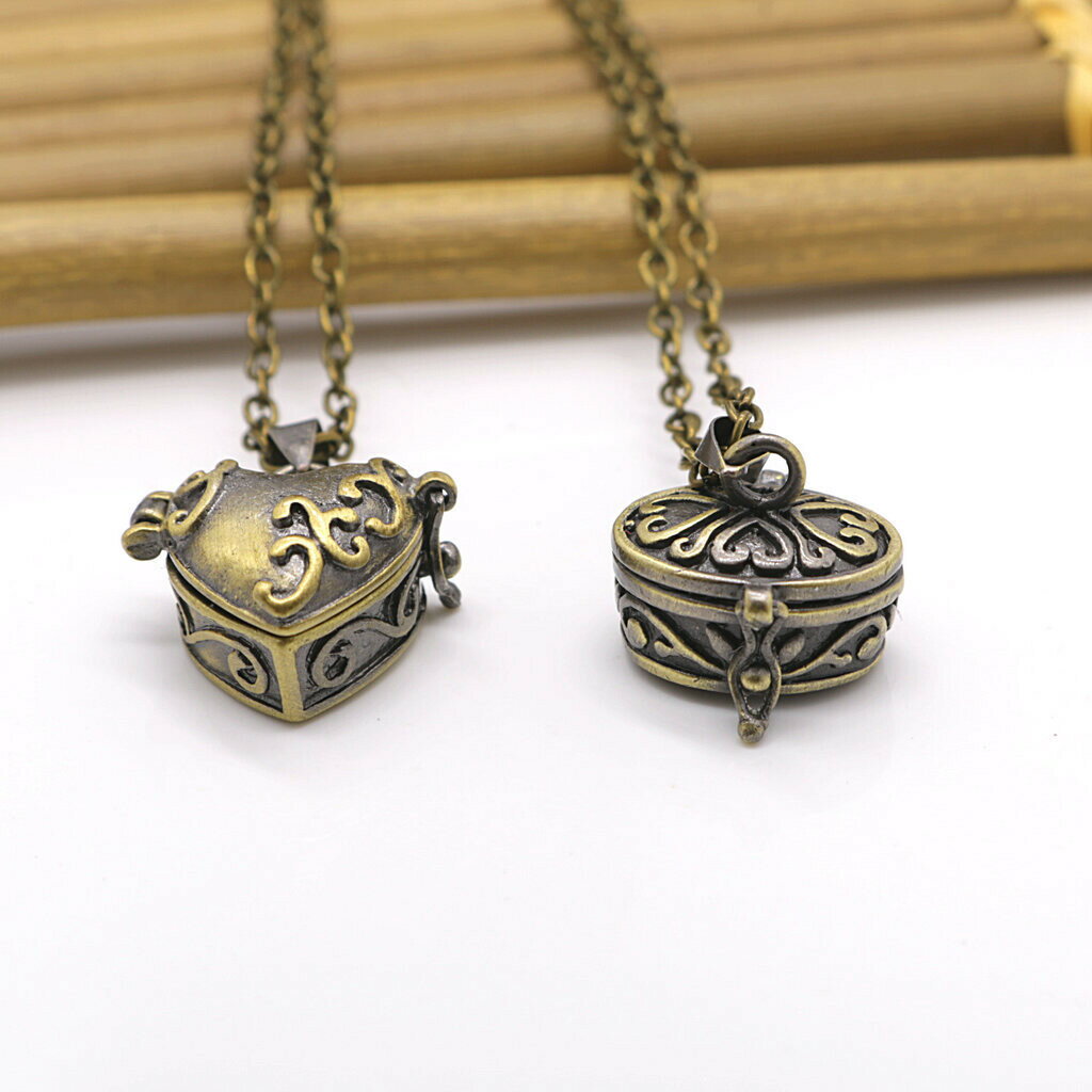 アンティーク調 ハート型 開閉式 ロケット ペンダント ネックレス レディース メンズ ヴィンテージ風 ..