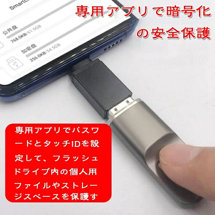 (64GB) ipad pro iphone用usbメモリ USB-C/Micro usb/usb 3.0 4in1 フラッシュドラ...