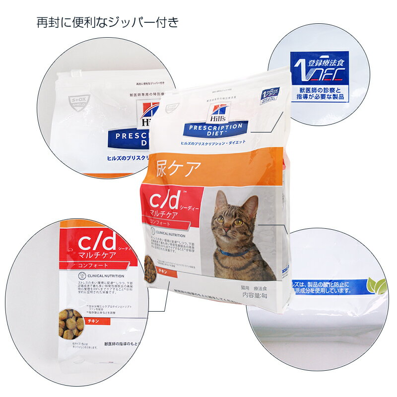 【ヒルズ】 猫用 c/d マルチケア コンフォート4kg×4個 尿ケア [療法食]