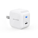 RAVPower 急速充電器 RAVPower USB-C 1ポート 急速充電器 20W PD対応 ホワイト(RP-PC1011)