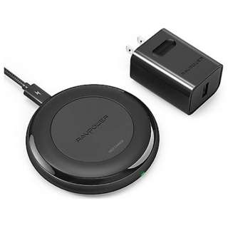 RAVPower ワイヤレス充電器 RAVPower Alpha Series Fast Charge Wireless Charging Pad［Qi対応］ ブラック RP-PC058 [ワイヤレスのみ]