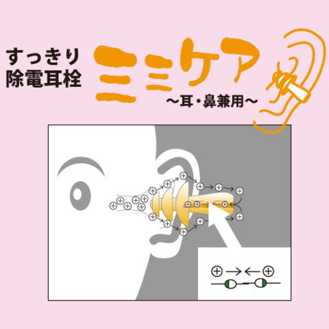 【ポイント5倍】最大34倍！除電耳栓 ミミケア(耳鼻兼用) 2セット