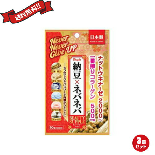 納豆 × ネバネバ サプリメント 90粒 3袋セット