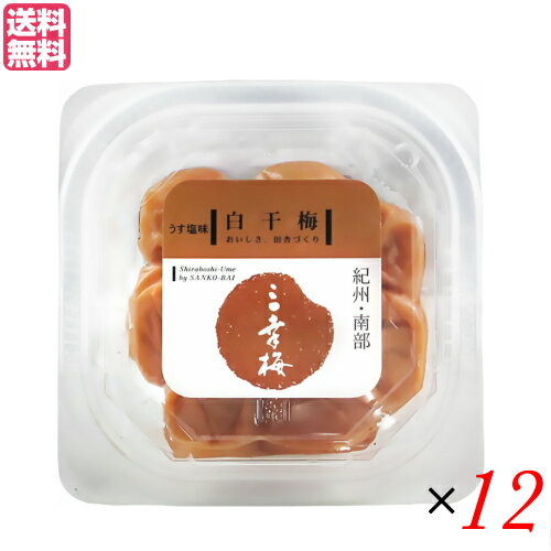 梅干し 昔ながら 減塩 白干梅 うす塩 100g 三幸農園 12個セット