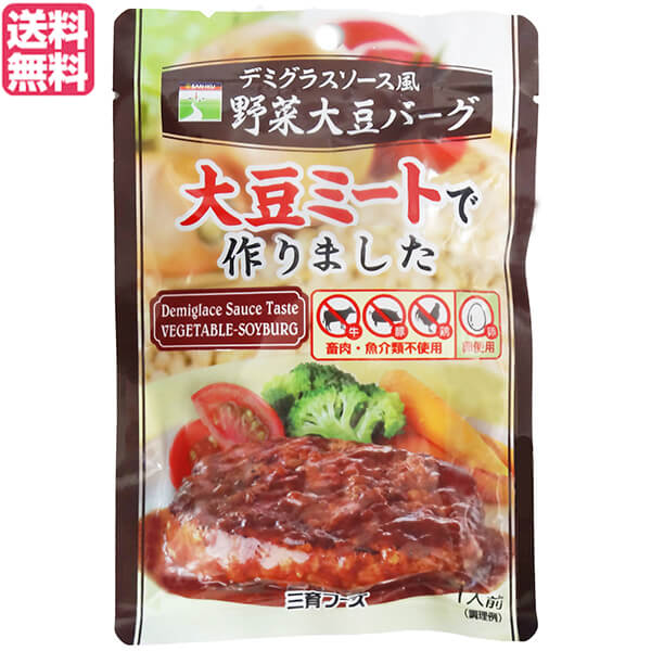 【お買い物マラソン！ポイント5倍！】大豆たんぱく 大豆ミート ソイミート 三育フーズ デミグラスソース風野菜大豆バーグ 100g 送料無料