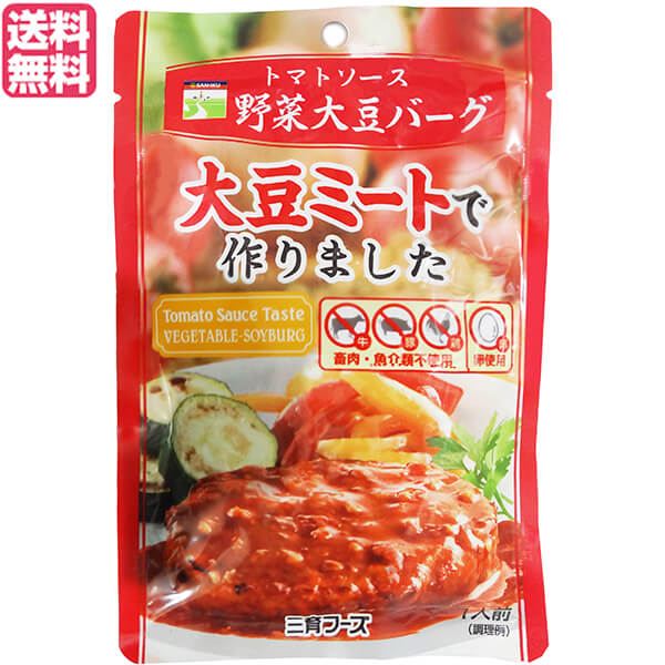 【お買い物マラソン！ポイント5倍！】大豆たんぱく 大豆ミート ソイミート 三育フーズ トマトソース野菜大豆バーグ 100g 送料無料