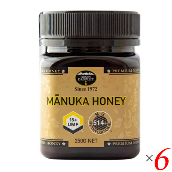 マヌカハニー UMF15+はニュージーランドでしか採れない、世界で最も注目されている蜂蜜、マヌカハニー。 日本で初めてマオリ族所有のマヌカ群生地で採取され皆様のお手元に届くまで管理されたトレーサビリティ保証付きの「本物」のマヌカハニー。 スプーン一杯の贅沢を最高品質にてご提供します。 ＜ハニージャパン＞ “究極のマヌカハニー”を求めて…。 ニュージーランドの先住民であるマオリ族の宝物、UMFRマヌカハニー。 一般の人々が立ち入る事の出来ないマヌカ原生林は、長年にわたり自然に育まれ見渡す限りマヌカの木しか見受けない奇跡の森が形成されています。 このマヌカの花蜜を吸ったミツバチが作り出す蜂蜜「UMFRマヌカハニー」には、特別な成分が発見され珍重されています。 ハニードロップレットのUMFRマヌカハニーは、国際輸送時温度管理の下、ニュージーランドから空輸で届いています。 ■商品名：マヌカハニー UMF15+ ハニージャパン ニュージーランド 正規品 はちみつ マヌカ蜂蜜 マヌカ はちみつ 蜂蜜 送料無料 ■内容量：250g×6個セット ■原材料名：マヌカはちみつ(ニュージーランド産) ■メーカー或いは販売者：株式会社ハニージャパン ■賞味期限：パッケージに記載 ■保存方法：直射日光・高温多湿を避け冷暗所に保存して下さい ■区分：食品 ■製造国：ニュージーランド【免責事項】 ※記載の賞味期限は製造日からの日数です。実際の期日についてはお問い合わせください。 ※自社サイトと在庫を共有しているためタイミングによっては欠品、お取り寄せ、キャンセルとなる場合がございます。 ※商品リニューアル等により、パッケージや商品内容がお届け商品と一部異なる場合がございます。 ※メール便はポスト投函です。代引きはご利用できません。厚み制限（3cm以下）があるため簡易包装となります。 外装ダメージについては免責とさせていただきます。