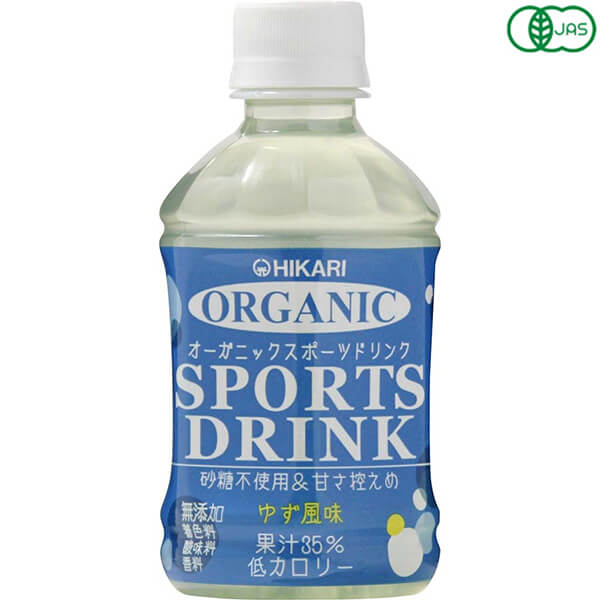 【イーグルス感謝祭！ポイント最大5倍！】スポーツドリンク ペットボトル スポーツ飲料 ヒカリ オーガニックスポーツドリンクPET ゆず風味 280ml