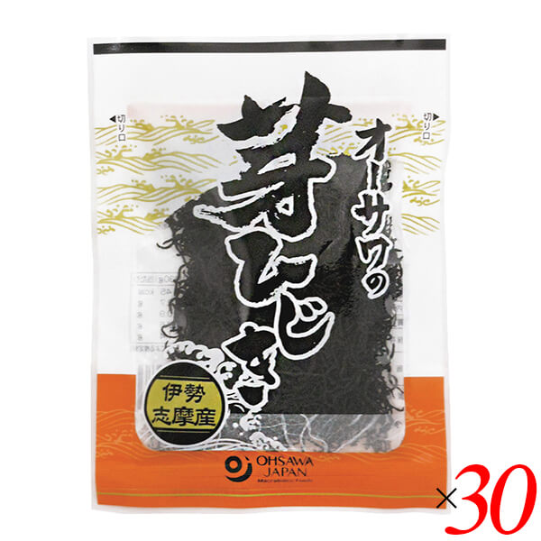 オーサワの芽ひじきは伊勢志摩産天然ひじき 磯の香り高く、ふっくら柔らか ◆天日干し ◆切らずに使えて便利 ◆柔らかく食べやすい ＜オーサワジャパン＞ 桜沢如一の海外での愛称ジョージ・オーサワの名を受け継ぐオーサワジャパン。 1945年の創業以来マクロビオティック食品の流通の核として全国の自然食品店やスーパー、レストラン、カフェ、薬局、料理教室、通販業などに最高の品質基準を守った商品を販売しています。 ＜マクロビオティックとは？＞ 初めてこの言葉を聞いた人は、なんだか難しそう…と思うかもしれません。でもマクロビオティックは、本当はとてもシンプルなものです この言葉は、三つの部分からできています。 「マクロ」は、ご存じのように、大きい・長いという意味です。 「ビオ」は、生命のこと。生物学＝バイオロジーのバイオと同じ語源です。 「ティック」は、術・学を表わします。 この三つをつなげると、もう意味はおわかりですね。「長く思いっきり生きるための理論と方法」というわけです！ そして、そのためには「大きな視野で生命を見ること」が必要となります。 もしあなたやあなたの愛する人が今、肉体的または精神的に問題を抱えているとしたら、まずできるだけ広い視野に立って、それを引き起こしている要因をとらえてみましょう。 それがマクロビオティックの出発点です。 ■商品名：ひじき 天然 芽ひじき オーサワの芽ひじき 伊勢志摩産 国産 天日干し 乾燥 伊勢志摩 芽鹿尾菜 送料無料 ■内容量：30g×30個セット ■原材料名：ひじき(伊勢志摩産) ■メーカー或いは販売者：オーサワジャパン株式会社 ■賞味期限：製造日より1年 ■保存方法：常温 ■区分：食品 ■製造国：日本【免責事項】 ※記載の賞味期限は製造日からの日数です。実際の期日についてはお問い合わせください。 ※自社サイトと在庫を共有しているためタイミングによっては欠品、お取り寄せ、キャンセルとなる場合がございます。 ※商品リニューアル等により、パッケージや商品内容がお届け商品と一部異なる場合がございます。 ※メール便はポスト投函です。代引きはご利用できません。厚み制限（3cm以下）があるため簡易包装となります。 外装ダメージについては免責とさせていただきます。