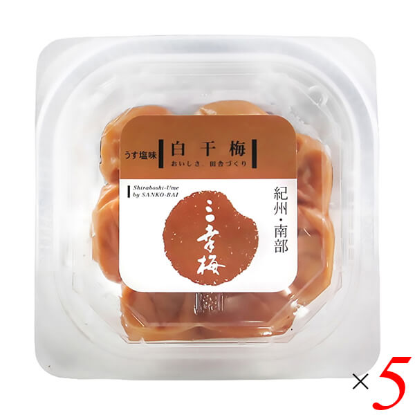 【お買い物マラソン！ポイント5倍！】梅干 昔ながら 無添加 三幸農園 白干梅 100g 5個セット