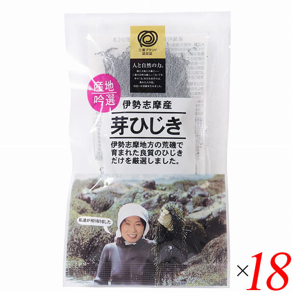 北村物産 伊勢志摩産 芽ひじきは創業約200年の伊勢のひじき屋が厳選した良質の芽ひじきを伝統製法で加工。 水戻しした時点から旬が始まり、新鮮な状態でお召し上がりいただけます。 伊勢志摩産の中でも磯・採取時期まで調査の上、最適な磯の原料だけを厳選。 伝統製法で丁寧に加工し、その年の一番良いものを入れております。 原料の選択・加工は創業寛政年間より約230年伊勢志摩産ひじきを扱う北村物産株式会社が経験と実績により正確に判断いたします。 北村物産のひじきは、味に対しても絶対的な信頼を受けています。 功績が認められ、平成14年から三重ブランド認定を頂きました。（パッケージに「三重ブランド認定品」マーク入り） 天然ひじきです。 ◆お召し上がり方 1.常温の水を鍋に入れてください。（ひじき重量の50倍以上）。 2.鍋にひじきを入れ、強火で沸騰させます。 3.沸騰したら、吹きこぼれに注意し、火加減を調整して2〜3分ゆでます。 4.火傷に注意し、ザルに取った後、2〜3回水を替えてよく洗いよく水を切ります。 ［ひじき調理例］定番の煮物はもちろんのこと、色、形、食感、風味などが特に良いひじきですので、サラダや和え物がおすすめです。 ＜北村物産＞ 「ひじき」を もっとおいしく 「ひじき」を もっと身近に 感じてもらいたい。 「ひじき」の産地や、「ひじき」の栄養、「ひじき」の歴史を 伝えたい。 自然は 身体にやさしい「ひじき」。 美し国(うましくに)、伊勢志摩の海が育んだ極上の伊勢ひじきをお召し上がりください。 ■商品名：北村物産 伊勢志摩産 芽ひじき 乾燥ひじき 天然 無添加 ひじき ヒジキ 国産 水もどし 三重 芽鹿尾菜 離乳食 ■内容量：13g×18個セット ■原材料名：ひじき（伊勢志摩） ■メーカー或いは販売者：北村物産 ■賞味期限：製造日より360日 ■保存方法：直射日光、高温、多湿の場所を避け、常温で保存してください。 ■区分：食品 ■製造国：日本 ■注意事項： ○水に戻しますと一時水が茶褐色になりますが、これはひじき特有の色です。 ○なお、ひじきは自然のままの海藻ですから多少砂や貝殻のかけらなどの不純物がまざることがありますので水洗いの時取り除いてからお使いください。【免責事項】 ※記載の賞味期限は製造日からの日数です。実際の期日についてはお問い合わせください。 ※自社サイトと在庫を共有しているためタイミングによっては欠品、お取り寄せ、キャンセルとなる場合がございます。 ※商品リニューアル等により、パッケージや商品内容がお届け商品と一部異なる場合がございます。 ※メール便はポスト投函です。代引きはご利用できません。厚み制限（3cm以下）があるため簡易包装となります。 外装ダメージについては免責とさせていただきます。