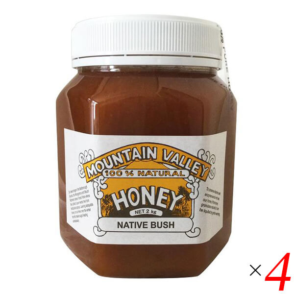 マウンテンバレー ネイティブブッシュ蜂蜜 2kg 4個セット はちみつ ハチミツ 天然