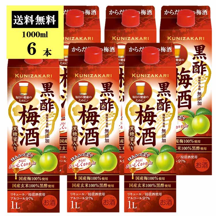 s【ケース販売】國盛 黒酢梅酒 1000ml /【送料無料】 梅酒 黒酢 国産梅100% 中埜酒造 リキュール 果実酒 カクテル 女子会 低アルコール 飲みやすい 甘口 母の日 父の日 お中元 敬老の日 御歳暮 お歳暮 御年賀