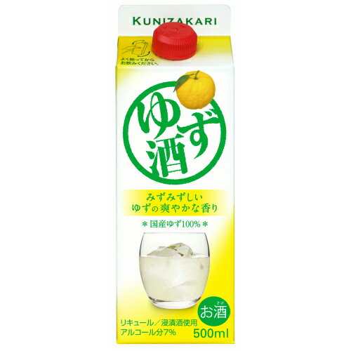 國盛 ゆず酒パック 500ml / 中埜酒造 リキュール 果実酒 ギフト カクテル フルーツ 柚子 柚子酒 お酒 果汁たっぷり プレゼント かわいい 女子会 低アルコール 飲みやすい 甘口