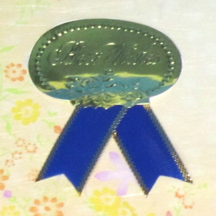 シールリボン 青