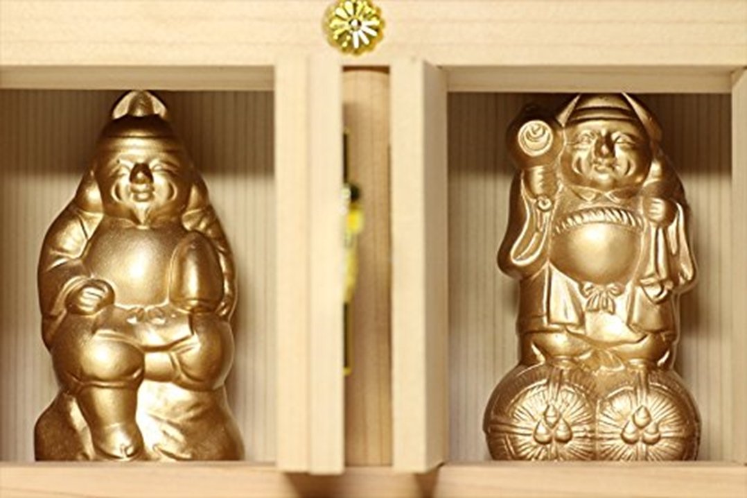 神棚神具グッズ恵比寿大黒陶器3寸一対高さ8.5times;幅4.5times;奥行き4.1cm邪気払い風水えびす【送料無料】tno-b10
