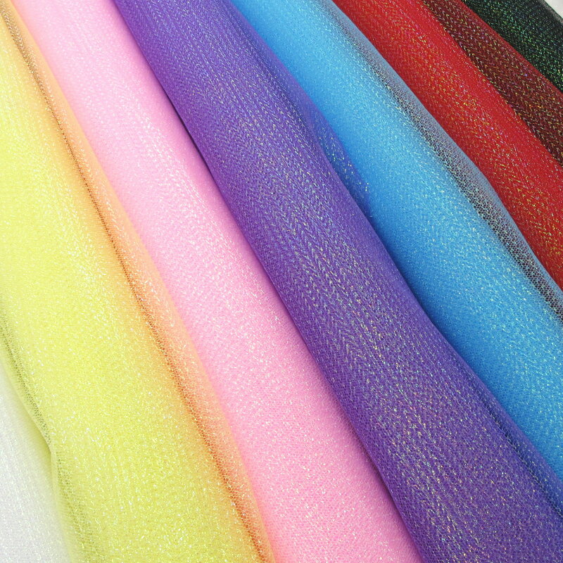 楽天手づくりエンジョイクラフトワン【全7色】パールチュール 生地 キラキラ オーロラ 輝く 衣装 ディスプレー（50cm単位）