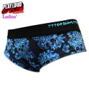 69slam ロックスラム レディースボクサーパンツ SKULL BLOOM スカルブルーム BLUE ショーツ
