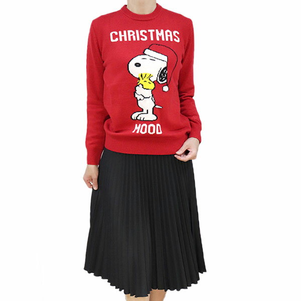 【送料無料】MC2 SAINT BARTH セントバース セイントバース スヌーピー snoopy CHRISTMAS MOOD ニット セーター プルオーバー クルーネック 長そで レッド(赤) SIZE：S/M/L (mc2-7131201)