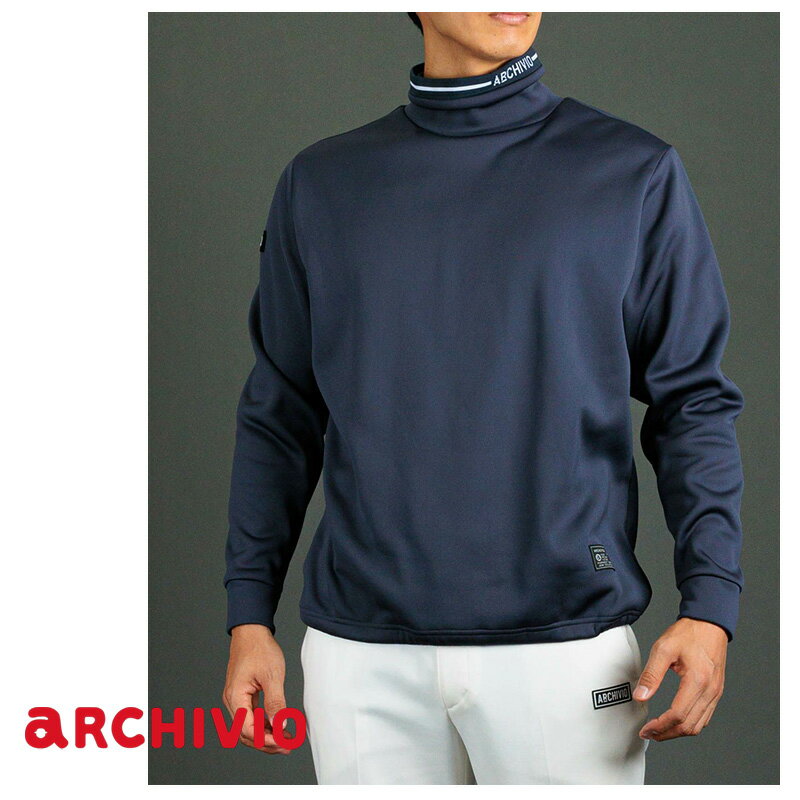 【送料無料】【2025秋冬新作】ARCHIVIO アルチビオ ゴルフ GOLF A529001 メンズ プルオーバー ボトルネック 裏起毛 長そで ホワイト(白)/ブラック(黒) サイズ：46(M)/48(L)/50(XL) （archivio-25aw02)