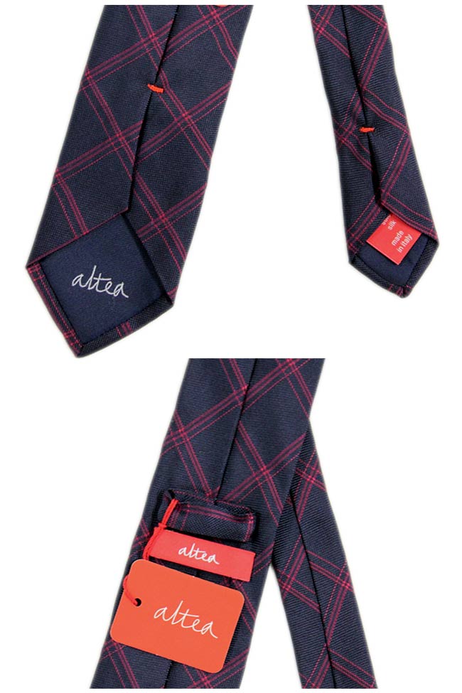 【送料無料】 Altea アルテア メンズ ネクタイ シルク 絹 ネイビー チェック Necktie プレゼント ギフト 国内正規品 (tie-az4061210) 【smtb-k】【kb】