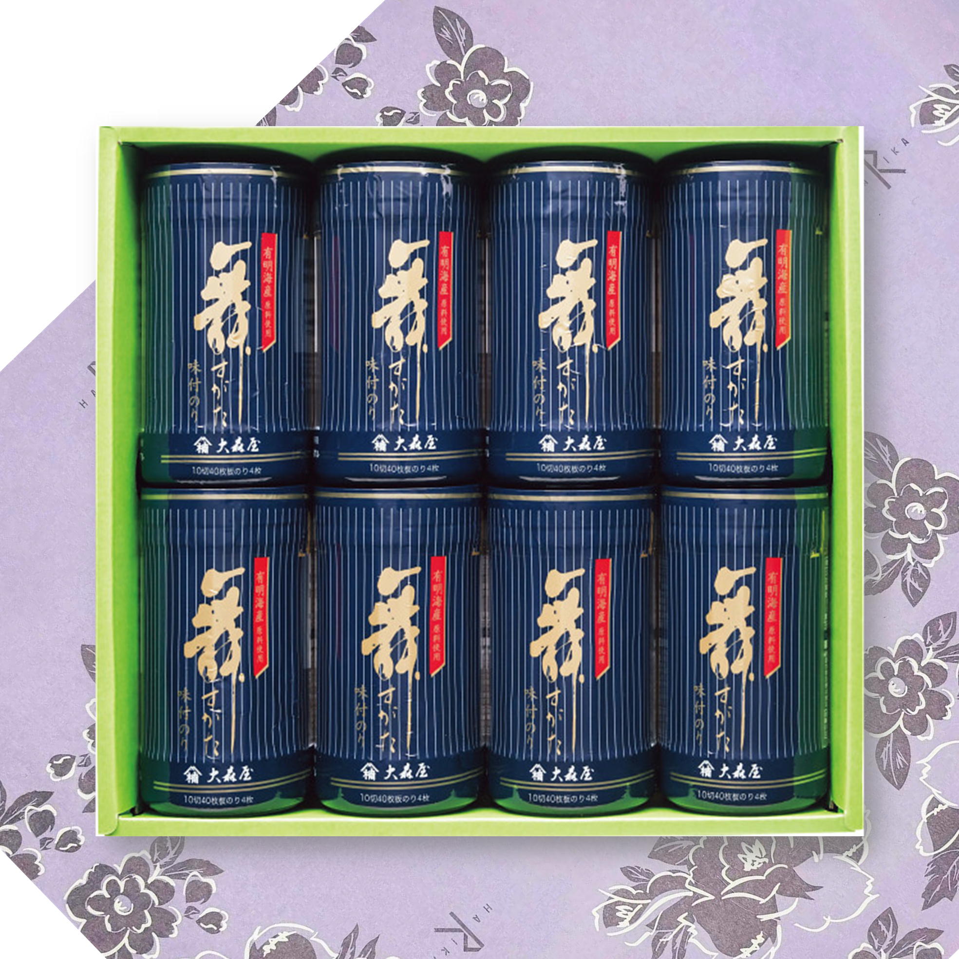 法要 お返し 志 引き出物 香典返し 返礼品 大森屋 舞すがた味付のり卓上詰合せ 包装済み お礼状 のし付き 志 粗供養 四十九日 五十日祭 一周忌 三回忌 ＜25-0457-068＞ ＜NAー40G＞
