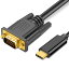 Type-C  VGAѴץ TypeC VGA Ѵ֥ VGA C USB-C ³ 1.8m Ѵץ  ̵ TCVGGAC