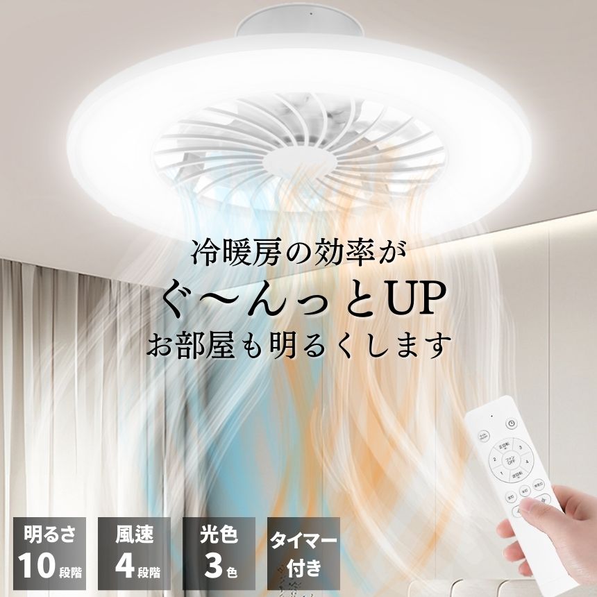 【冷房効率ぐ〜んっとUP】 シーリングファン ファン付きシーリングライト ファン付き照明 シーリングライト ファン付き シーリング ファン サーキュレーター ライト led 天井 照明 小型 薄型 軽量 掃除 おしゃれ シーリングファンライト LEDライト サーキュレーター付き