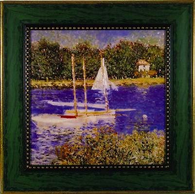 「アルジャントゥイユの船舶」クロード　モネ 【通信販売】(世界の名画・モネアートポスター［絵画通販］）【壁掛けフック付き】【絵のある暮らし】