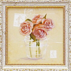 「ローズ」コレン　サラ （花 ・風景画アートポスター）［絵画通販］ローズ　バラ　薔薇　ばら　絵　絵画 ピンクのバラ【壁掛けフック付き】【絵のある暮らし】