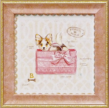 「パピヨン　パピー　パース」チャド　バレット【通信販売】(犬・いぬ・イヌ・ミニゲル　アートポスター［絵画通販］）犬の絵　絵　絵画　アート【壁掛けフック付き】【絵のある暮らし】