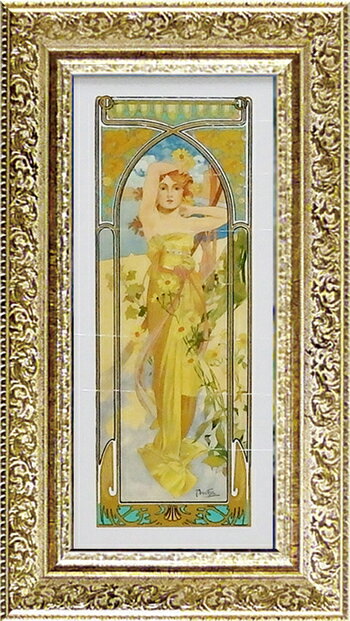 「昼の輝き」アルフォンス・ミュシャ(世界の名画・アルフォンス・ミュシャ　 アートポスター［絵画通販］）【壁掛けフック付き】【絵のある暮らし】