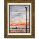 ひとっこひとりいない サムトフト・可愛い雰囲気の特殊ゲル加工アート 犬・イヌ・いぬ・浜辺・海辺・夕焼け(絵画通販)ギフト、お祝いにもおすすめ【壁掛けフック付き】...